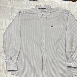 Cinch Black and White Dress Shirt Classic Style Western XL